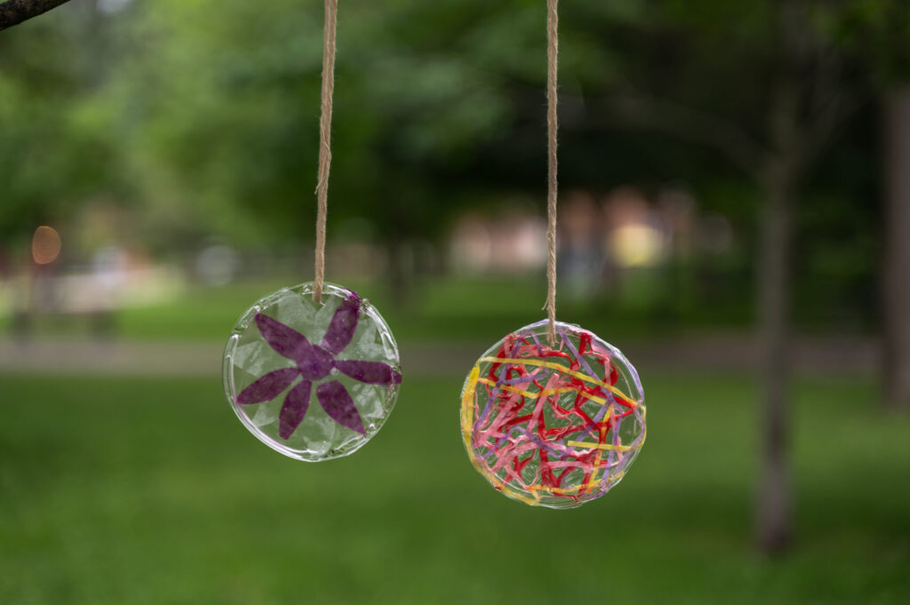 Yogurt Lid Suncatchers