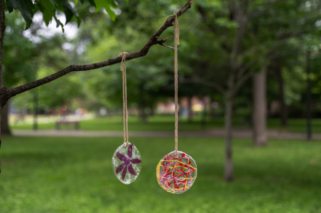 Yogurt Lid Suncatchers
